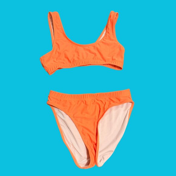 ☀️ Summer Mae Neon Orange Scoop Bikini Set (Size M) - Picture 2 of 8